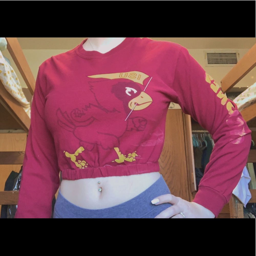 Iowa state long sleeve crop top